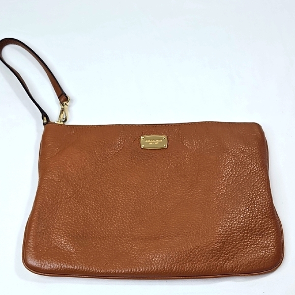 Michael Kors Brown Leather Clutch/Wristlet - Picture 1 of 7